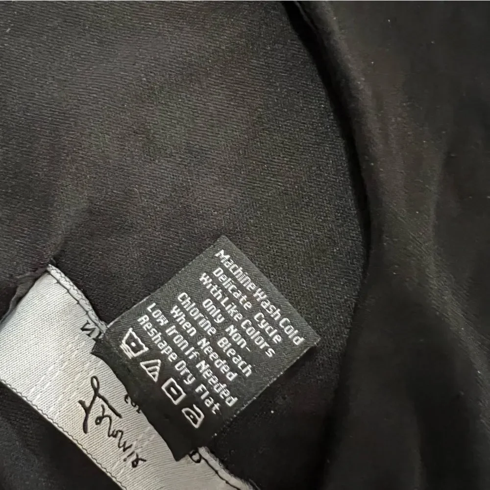 Lennie for Nina Leonard Elbow Sleeve Black Matte Jersey Fit & Flare Dress - Picture 8 of 8